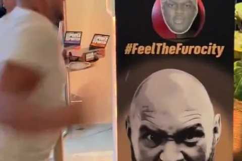 Watch Tommy Fury smack KSI’s face on a punch machine as he joins Tyson and Paris to promote energy drink Furocity