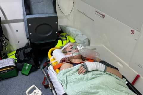 Astrid Wett in ‘stable condition’ as she’s seen in ambulance after OnlyFans rival Alexia Grace slams her through table