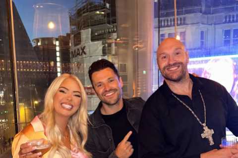 Tyson Fury, wife Paris and brother Tommy party with Mark Wright as boxing champ dazzles in glittery suit jacket