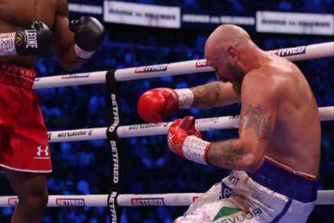 Anthony Joshua KOs Robert Helenius with brutal punch after he’s BOOED by O2 crowd during laboured fight