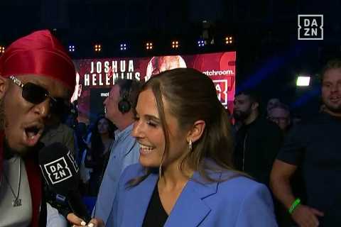 DAZN boxing presenter stuns in minidress and wears outfit in nod to beloved Chelsea on Anthony Joshua fight card