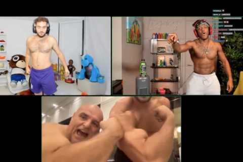 Watch wild moment Tommy Fury and his dad John strip down to compare muscles with KSI before upcoming fight