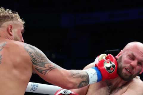 Jake Paul APOLOGISES to fans after knocking out Ryan Bourland in round one… before calling out Canelo Alvarez