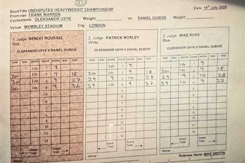 Those Scorecards Tell the Real Story: Dubois Was Getting Demolished Before That Fifth Round Knockout